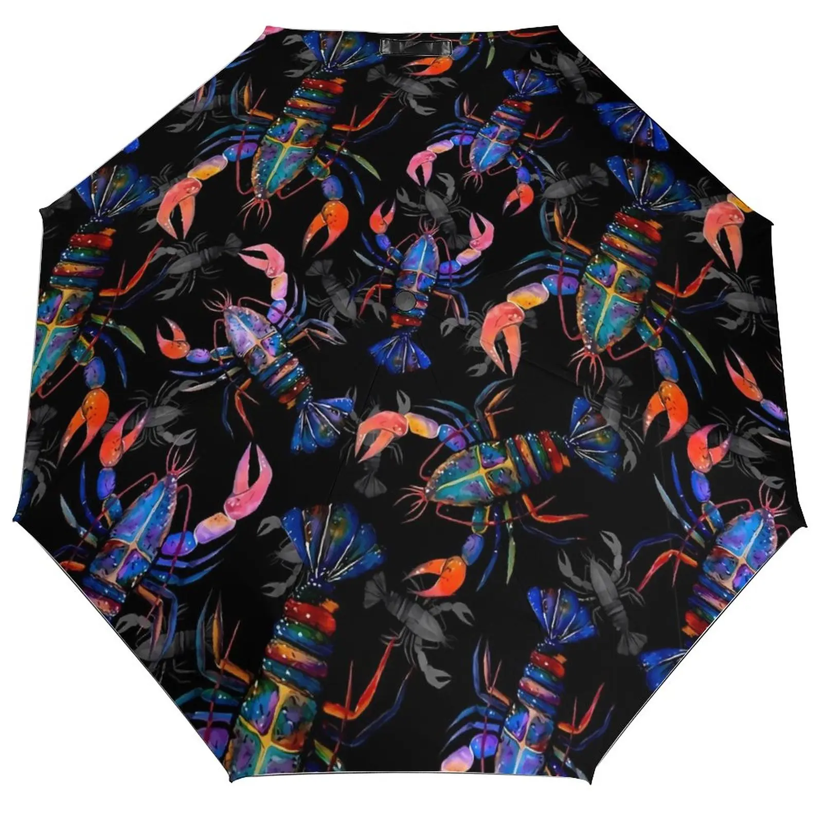 Lobsters Umbrella Colorful Animal Waterproof Summer Umbrella Unique Automatic Painting Folding Umbrella