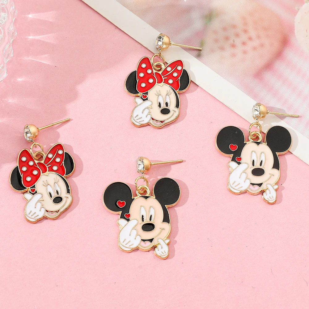 Mickey Minnie Head Portrait Ear Studs Cartoon Charm Earrings Gifts for Girls Women Jewelry Anime Accessories Surprise gifts