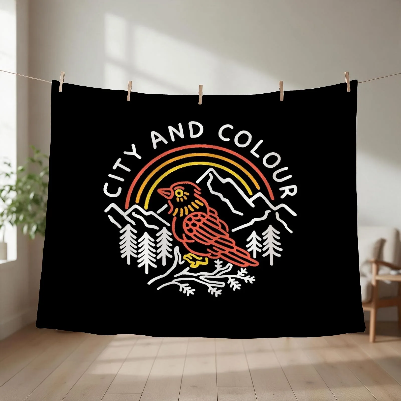 city and colour heritage circle graphic vintage styled graphic for the awesome band Throw Blanket Blankets For Sofas Blankets