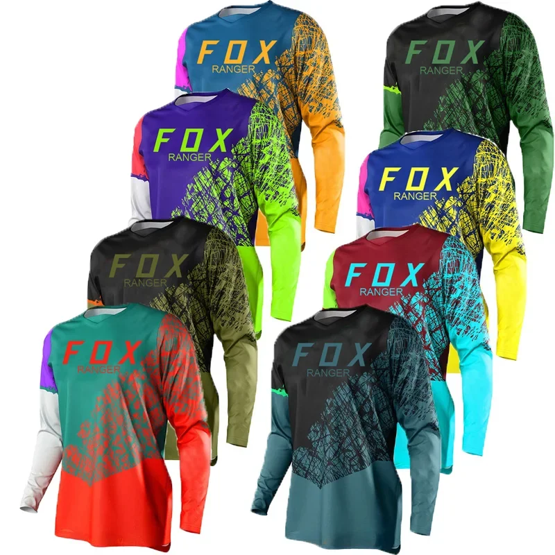 

2024 men's mountain bike shirt downhill jersey Rangerfox mountain bike downhill jersey shirt off-road DH motorcycle jersey