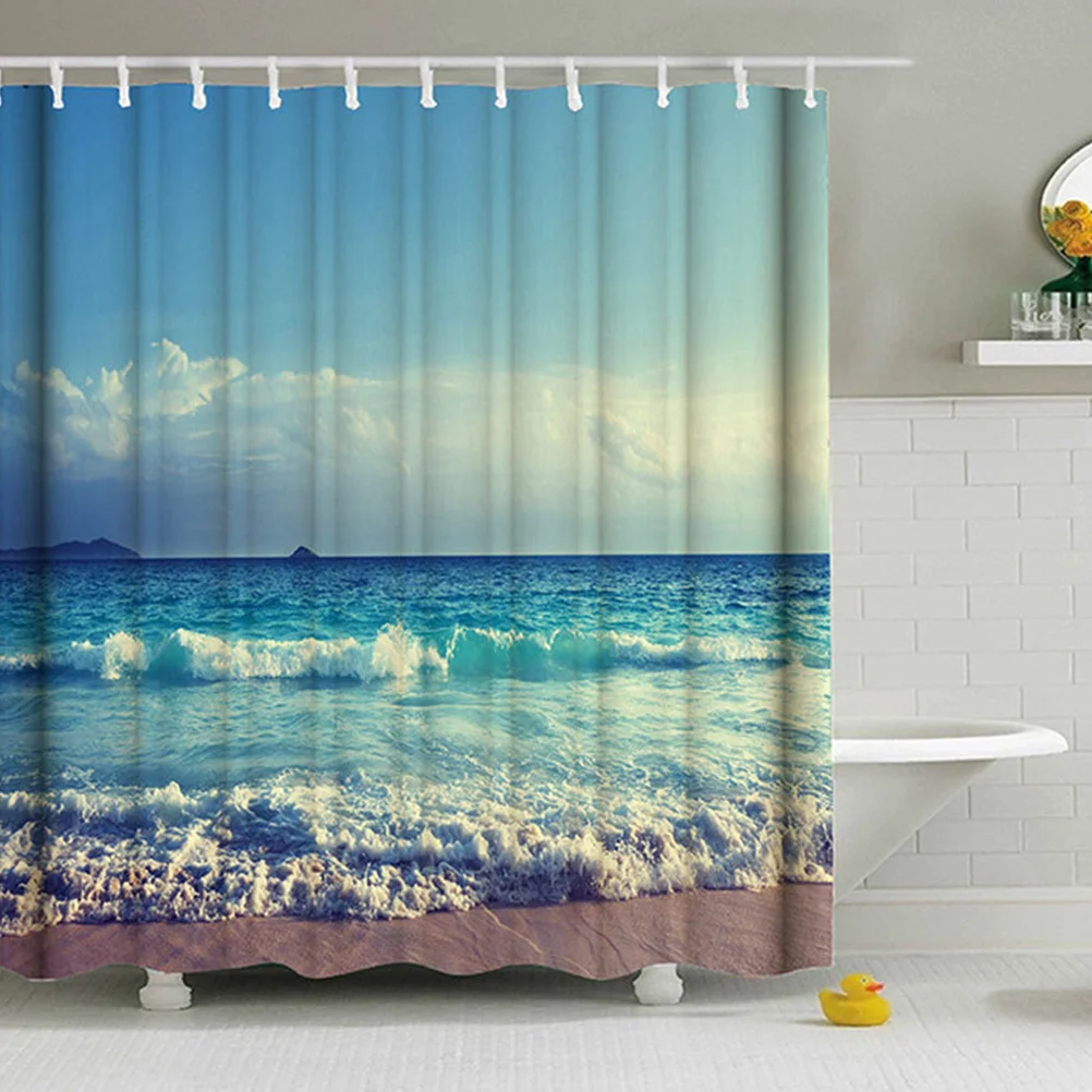 

Ocean Bath Waterproof Printing Bathroom Curtain For Home Hotel Dormitory Sea Theme Shower Curtain