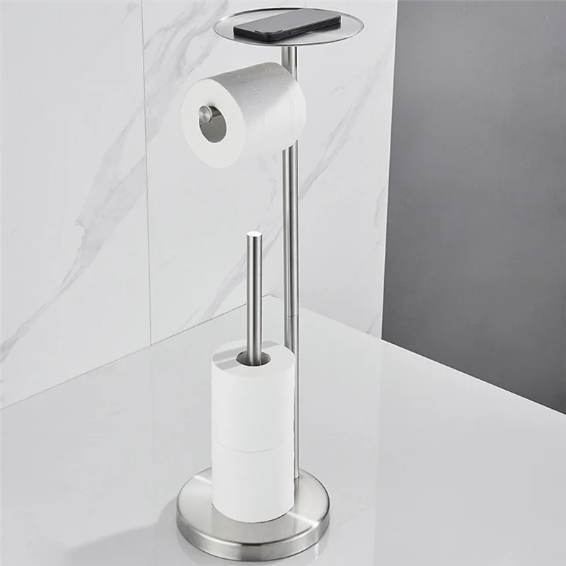 

Отдельностоящие держатели для туалетной бумаги из нержавеющей стали, антикоррозийная подставка для туалетной бумаги с тяжелыми, прочными матовыми Silverab13