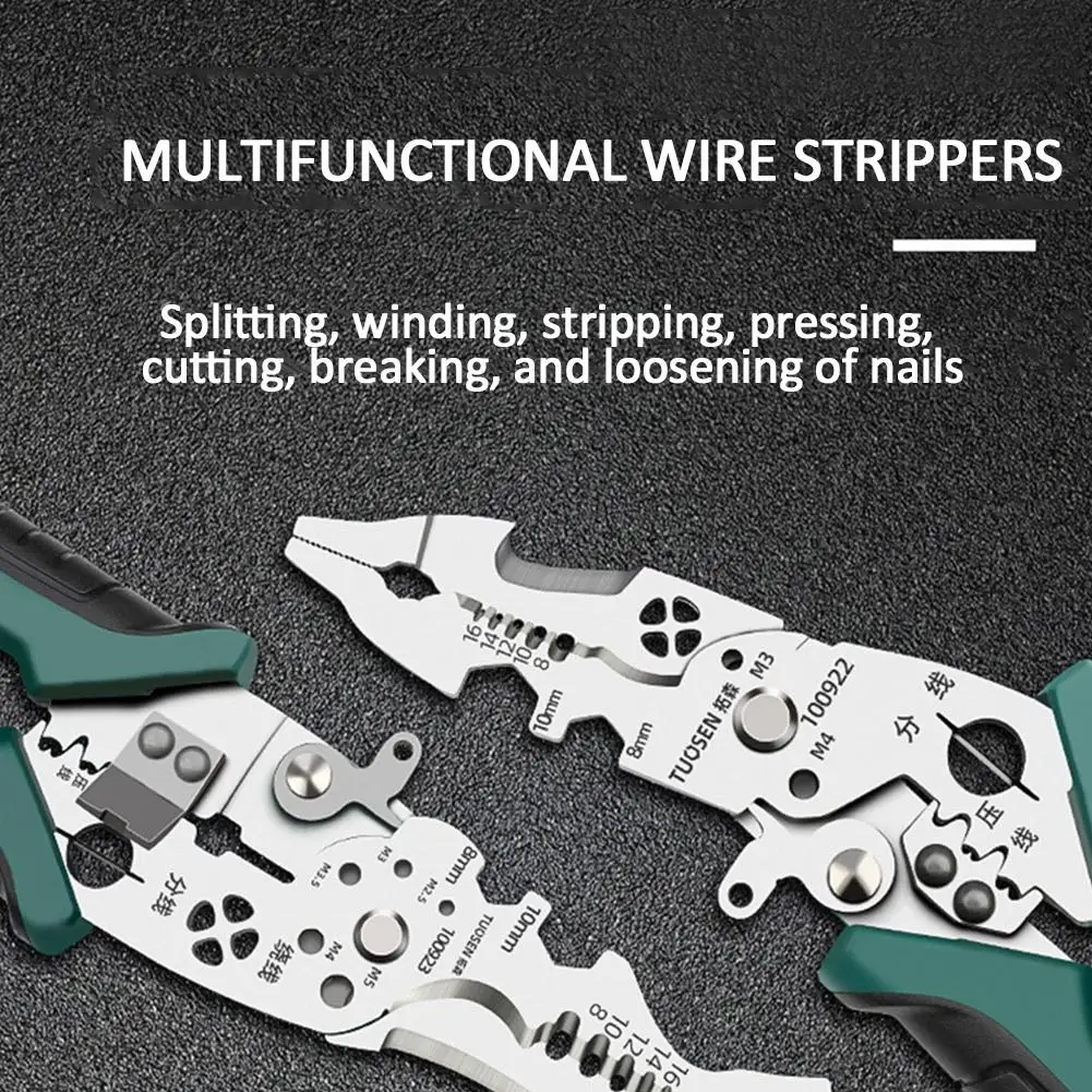 Crimper Cable Cutter Adjustable Automatic Wire Stripper Iron Copper Wire Cutter Wire Crimping Pliers Clamper Electrician Tool