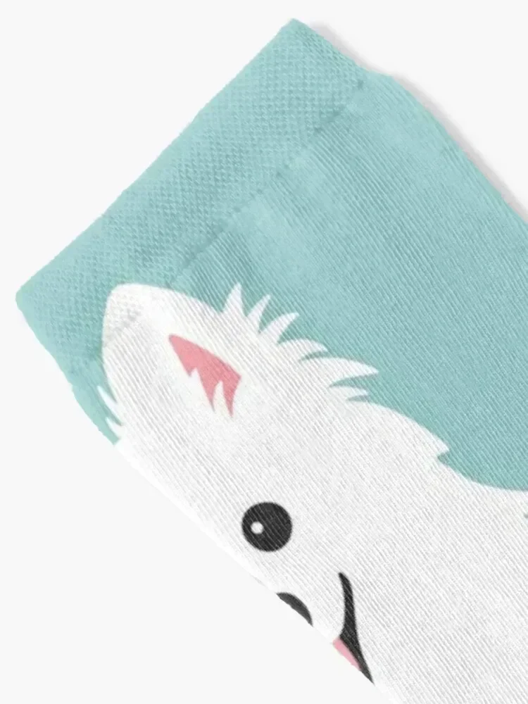 Happy Japanese Spitz Dog Shinji - Aqua Socks tennis happy Socks Girl Men's