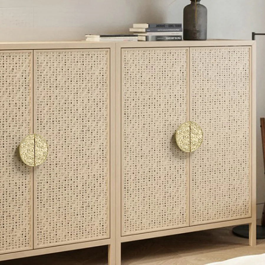 New Chinese Style Auspicious Clouds Furniture Handles Advanced Rounded Wardrobe Cabinet Wine Cabinet TV Cabinet  Handles