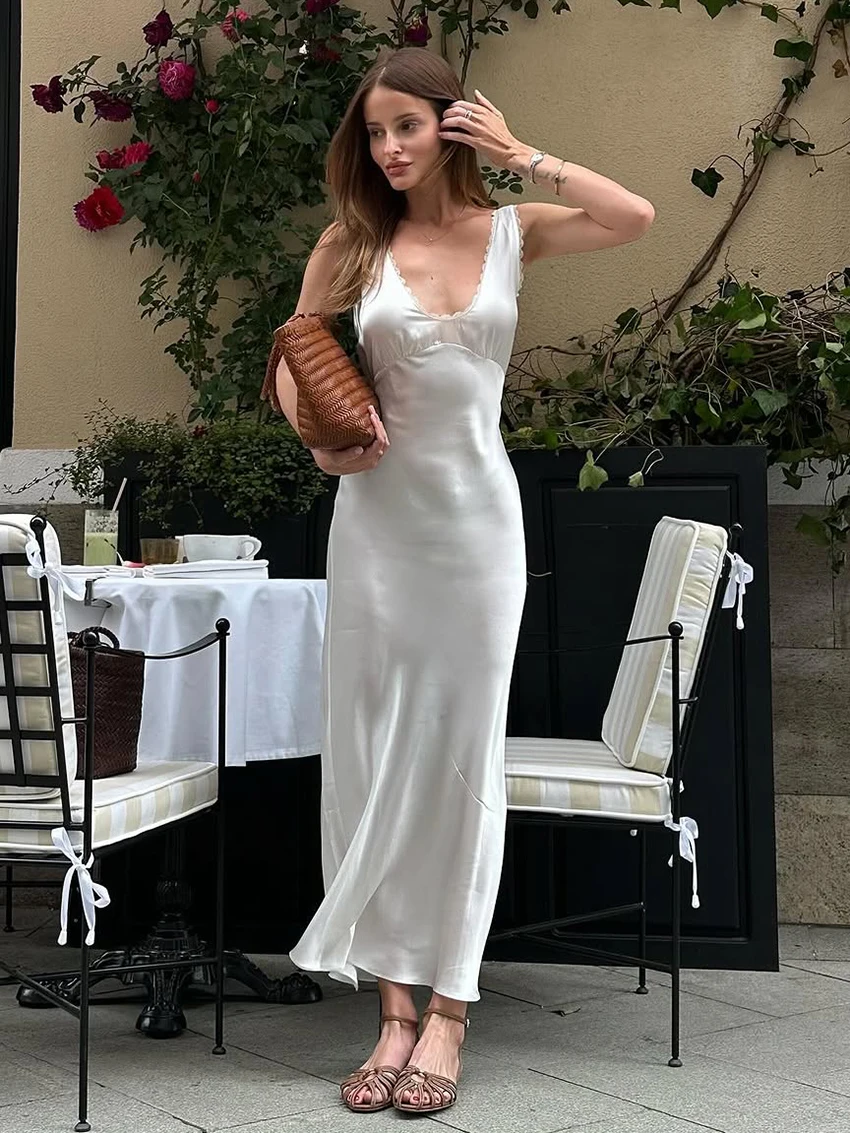 

Marthaqiqi повседневные женские ночные рубашки, кружевные пижамы с v-образным вырезом, майка, одежда для сна, ночная рубашка с открытой спиной, платье до щиколотки, женская ночная рубашка