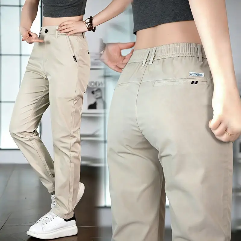 2026 Men's Ice Silk Straight Leg Thin Breathable Casual Pants Summer Business Long Trousers Fashionable Versatile Lightweight