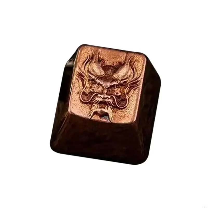 U55C Colored Copper Dragon Keycap Brass Keycaps with Detailed Engraving Perfectly for Desktop Mechanical Keyboards Decoration