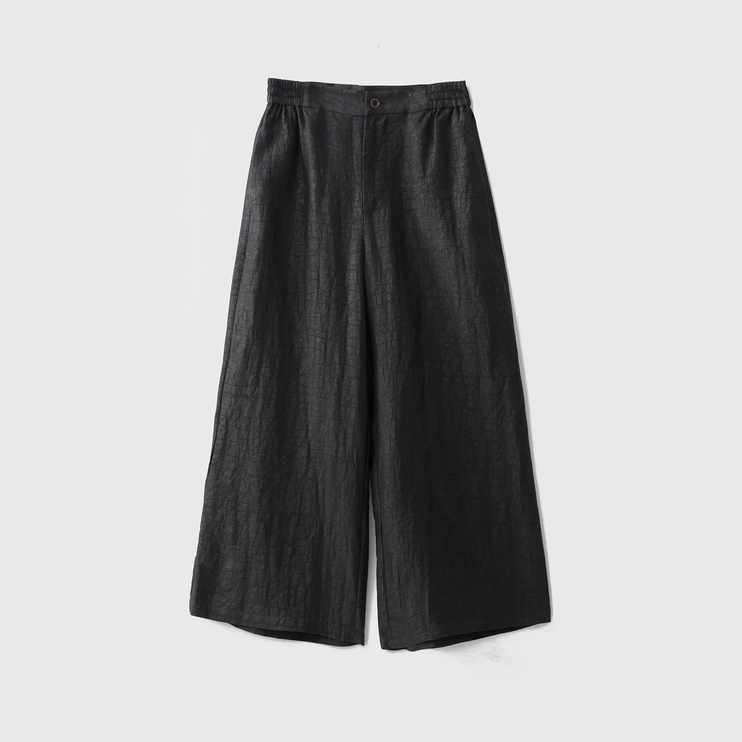 Winsleter-100% 리얼 실크 워터드 거즈 우아한 바지, 신축성 있는 허리 크라클레르, 여성 레트로 와이드 레그 팬츠, 2026 신제품 B5D709CC