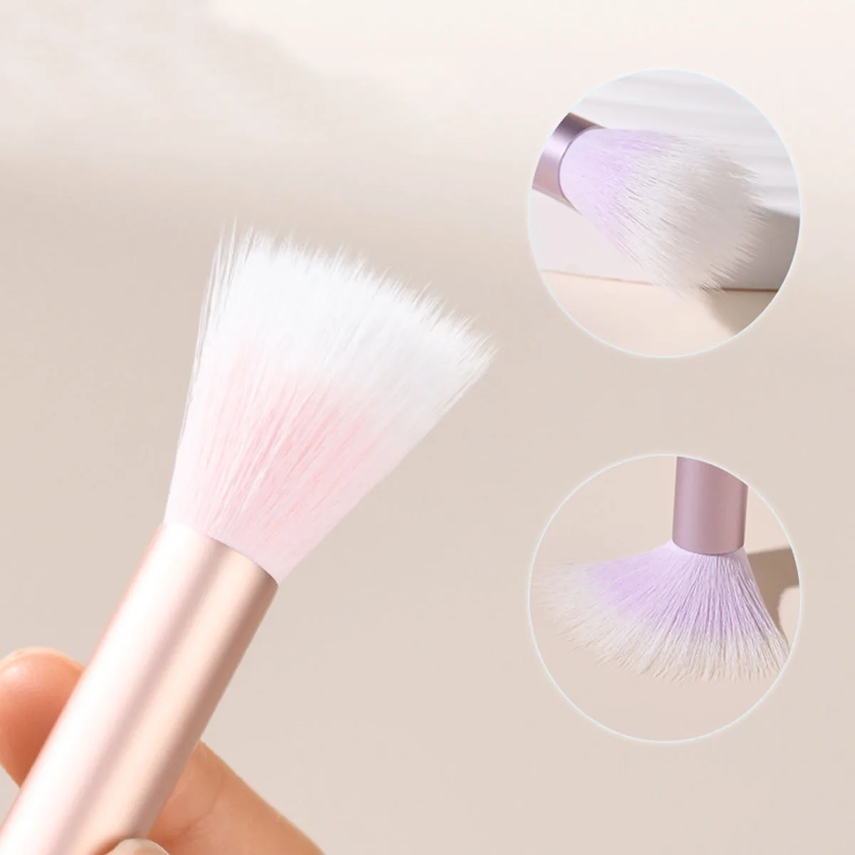 Pinceau à Blush, pinceau de pointillé, pinceau de pointillage à manche en plastique translucide, pinceau de mélange de couleur gelée, pinceau de surbrillance