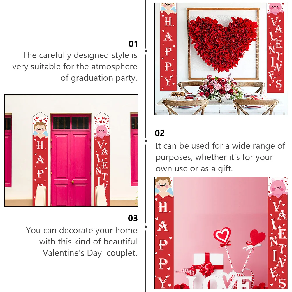 

Decorative Flags Oxford Cloth Lovers Wedding Valentines Day Door Banner Home Garden Party Graduation Reusable