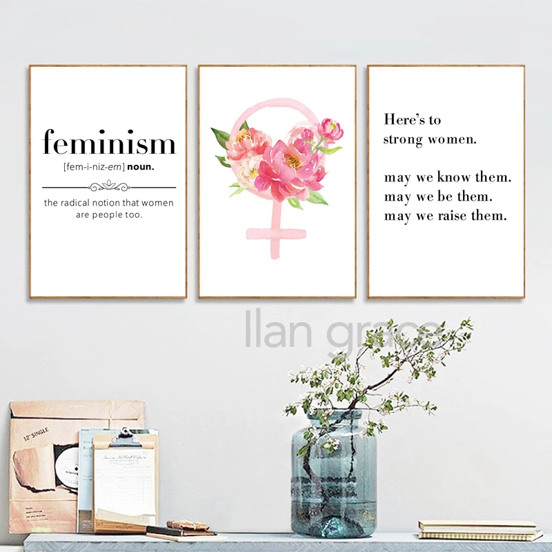 Feminist Art Print Women Empowerment Quote Poster Feminism Wall Art Decoration Canvas Painting Girls Gift Woman Room Decoration