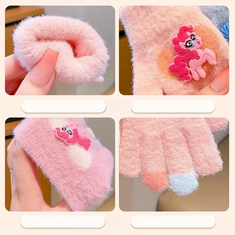 Miniso 子供用手袋 冬 5 本指 カップル 男の子と女の子 暖かさ 厚みのある分割手袋