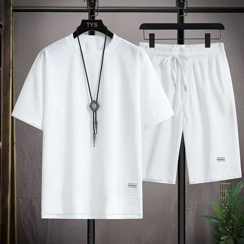 

Casual Sporty Men's Set Summer Breathable Fashionable Handsome Short-sleeved T-shirt + Sports Shorts Men's Casual Wear