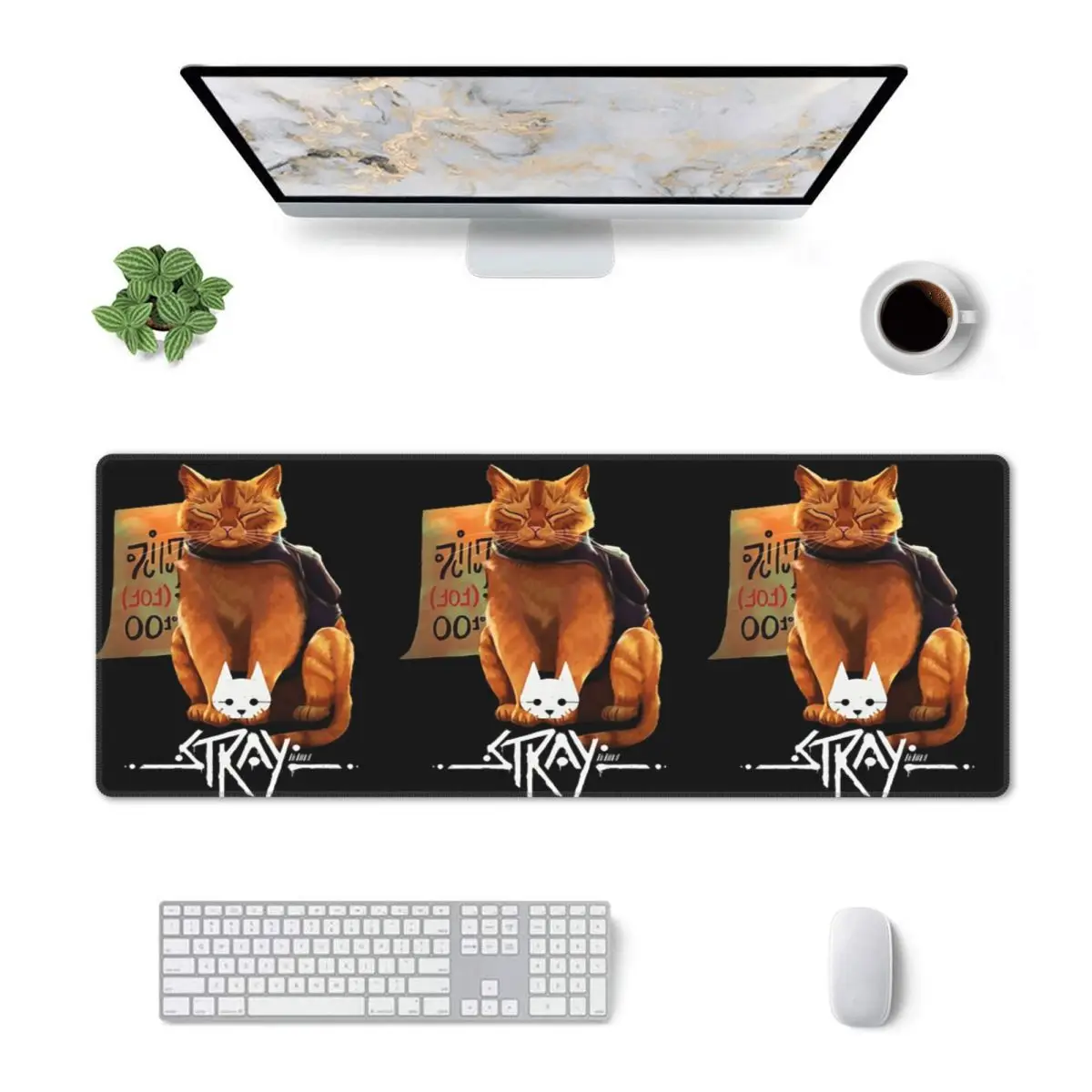 Large Mouse Pad Stray Cat Game 0 Gamer PC Laptop Mats Keyboard Carpet Computer Gaming Office Accessories Desk Mat