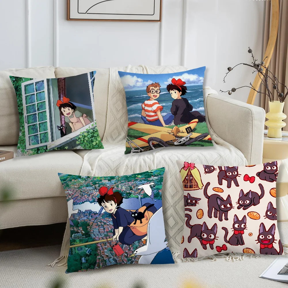 Anime K-Kikis D-Delivery service Jiji Pillow Case Sofa Living Room Headboard Bedroom Backrest Cushion Square Cushion Nap Time