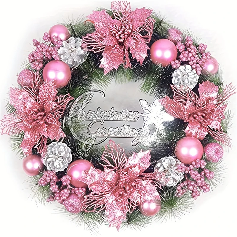 11cm Weihnachtsdekoration Glitzer Künstliche Blume Christbaumanhänger für Heimdekoration Weihnachten Navidad Neujahr 2026 Ornament – Detail 2