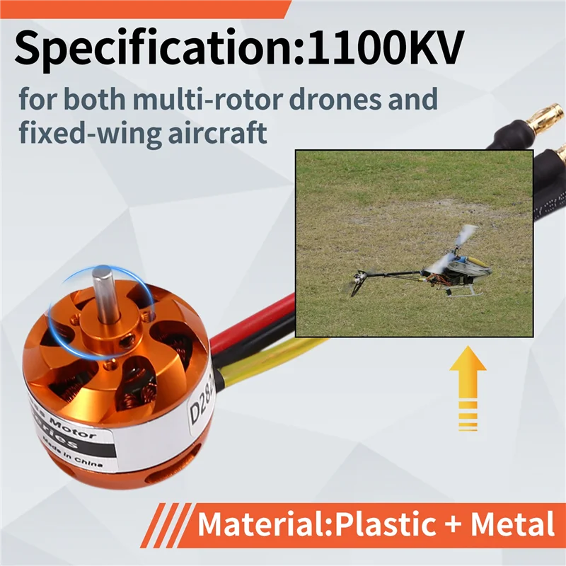 

MACH-D2822 Drone Motor Brushless Outer Rotor Motor Suitable For Remote Control Multi-Rotor Fixed-Wing Aircraft 1100KV