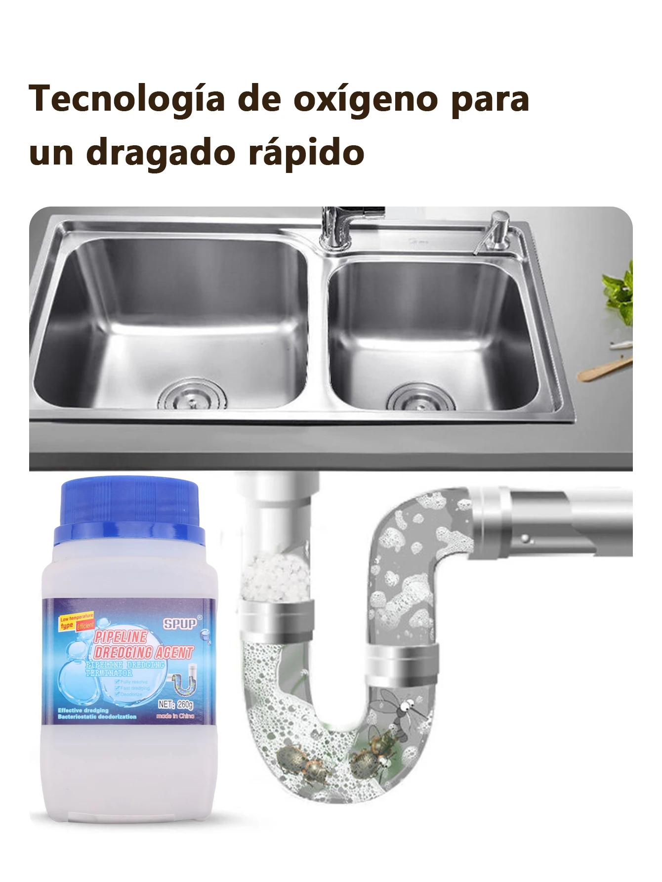 3pc Sink Drainage Bottled Cleaner Toilet Stool Kitchen Deodorization Brush Clogging Sewer Dredging Smart Powerful Tube