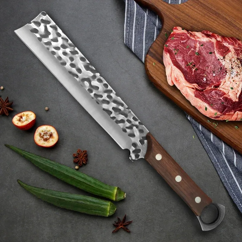 Chop Bones Chopping Knife Slicing Vegetables Slaughter Butcher Knife Hand Forged Kitchen Knives Chef Cleaver Meat Utility Knife