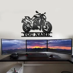 1pc pretty motorcycle Personalized Name Metal Wall Signs Tin Wall Plaque For Home Decor Living Room Bedroom