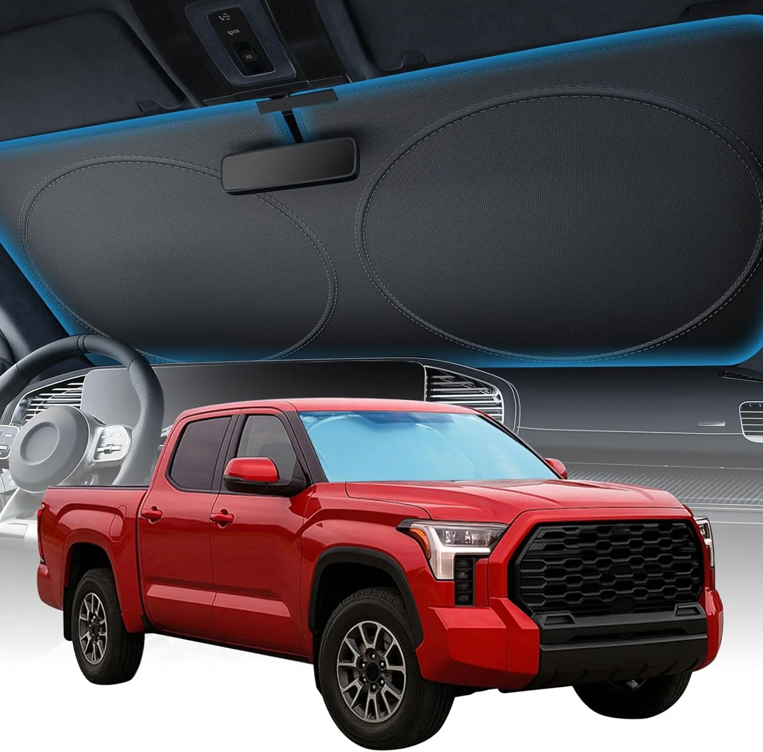

2025 Upgraded Car Front Windshield Sun Shade - Ultimate UV Protection & Heat Reductionlinnovative No-Light Leakage Technology|Fo