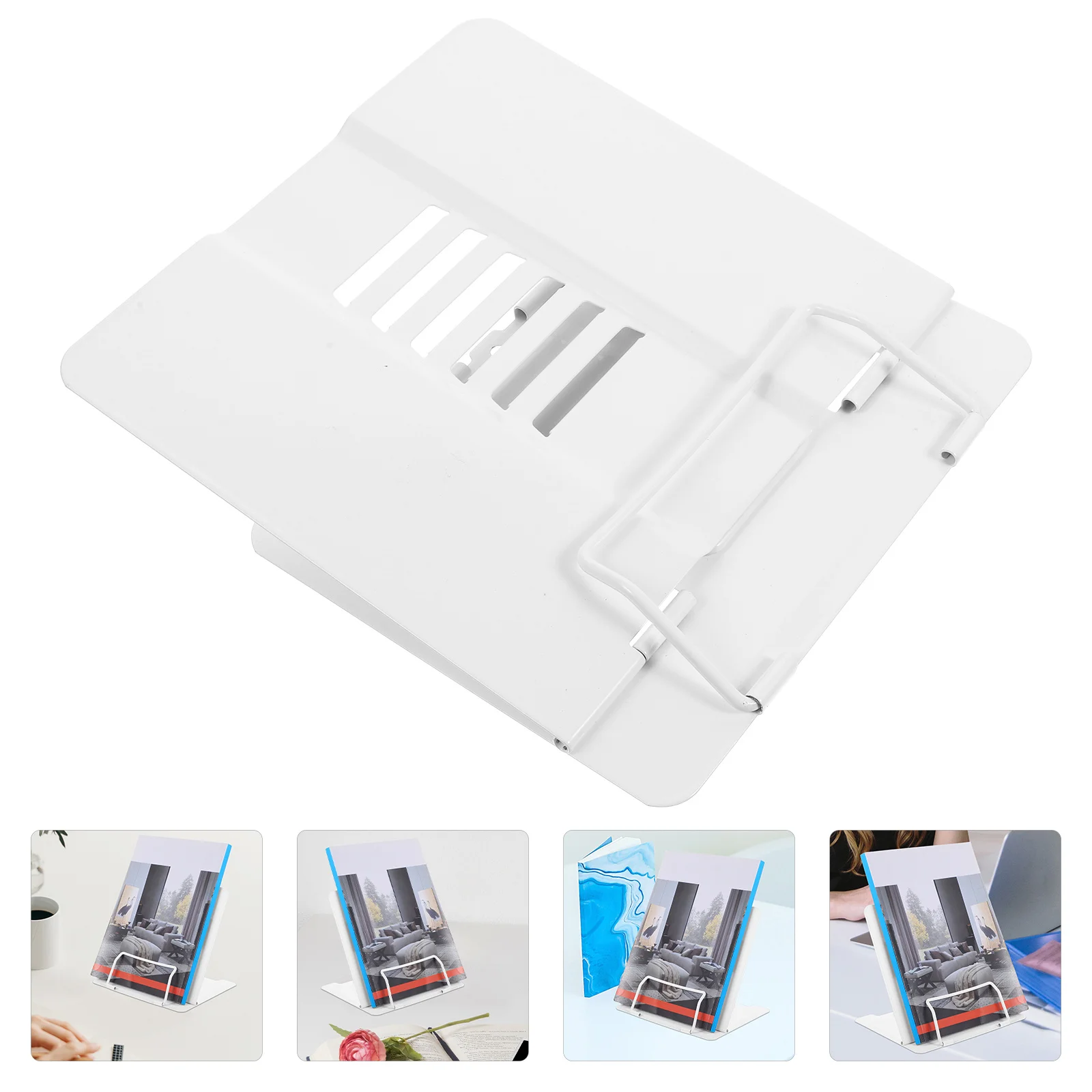 حامل كتب معدني قابل للتعديل رف قراءة سطح المكتب المحمول حامل كتب للكتب والمجلات والوثائق رف قراءة سطح المكتب