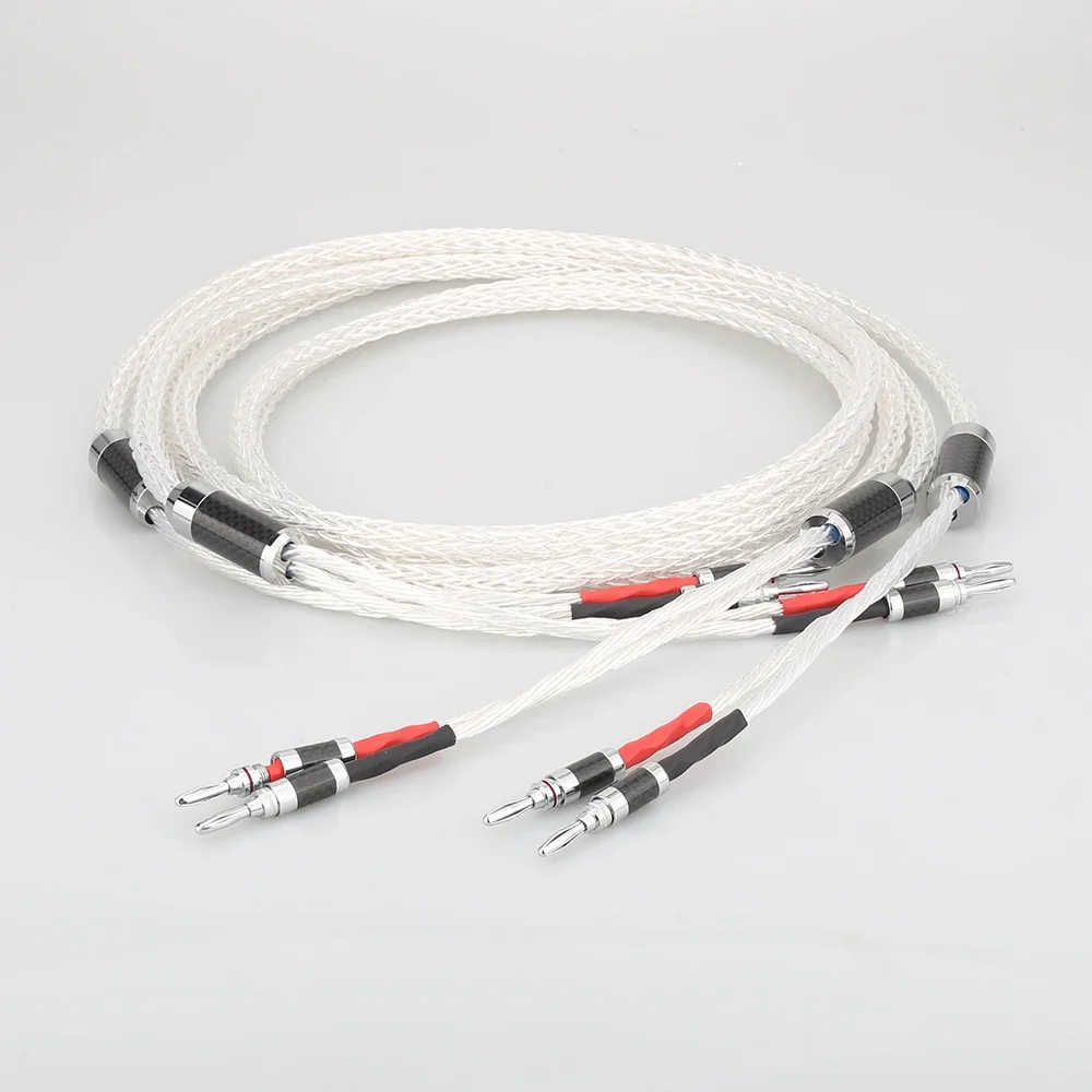 Hifi Audio 8AG OCC Silver plated  Speaker Cable Hi-end Speaker Wire Speaker Interconnect Cable