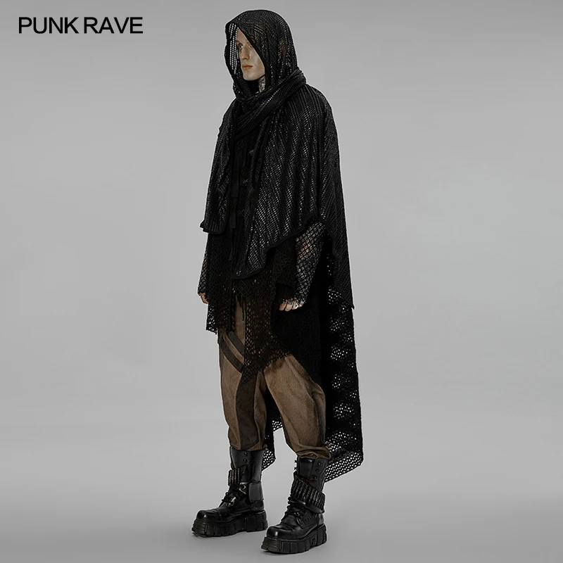PUNK RAVE Men's Post-apocalyptic Style Sci-tech Sense Scarf Gothic Hallowmas Assassin Black Face Cloth