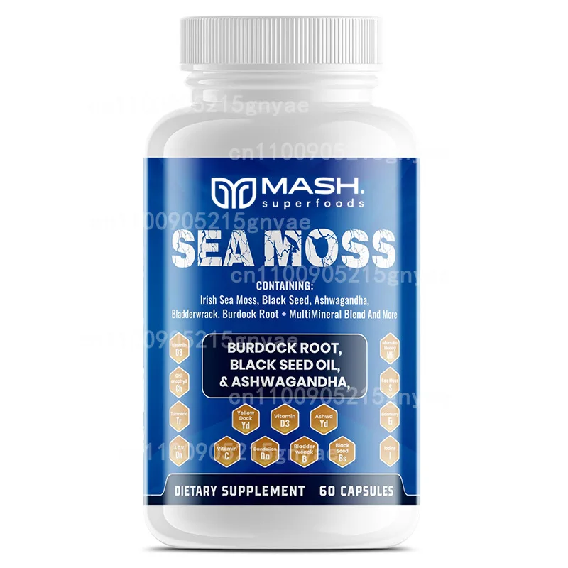 

Sea Moss Capsules with Organic Moss，Burdock Root -Advanced Immunity Booster Formula，Supports Digestive & Gut Health，60 Capsules