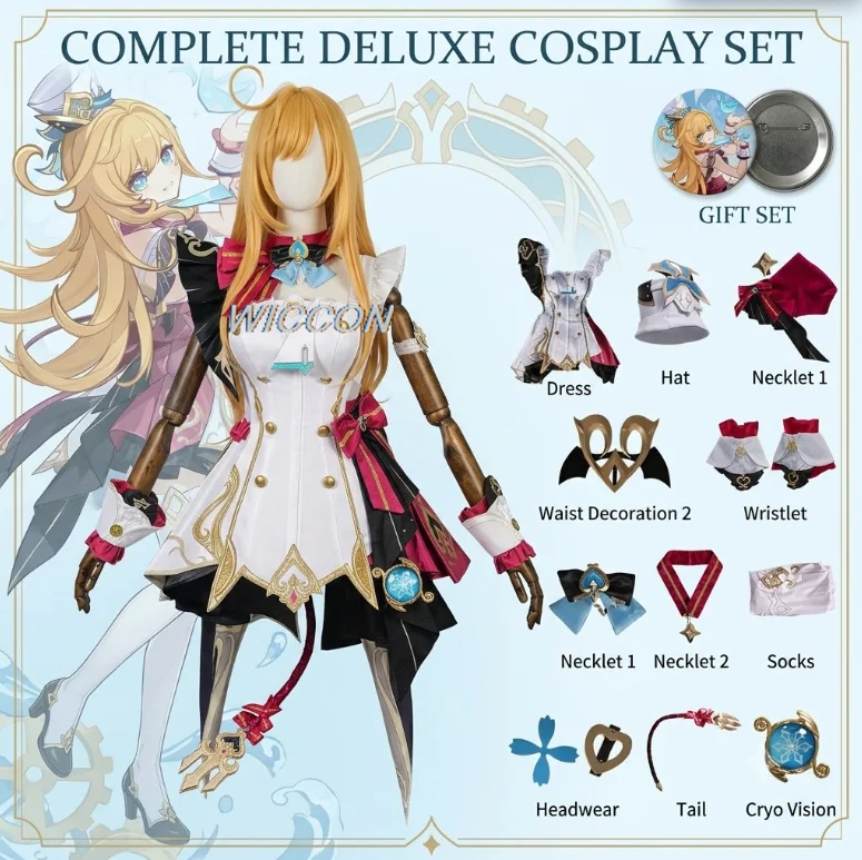 Anime Cosplay Wig Heat Resistant - Peruca Cosplay Escoffier Longa Amarela Dourada,