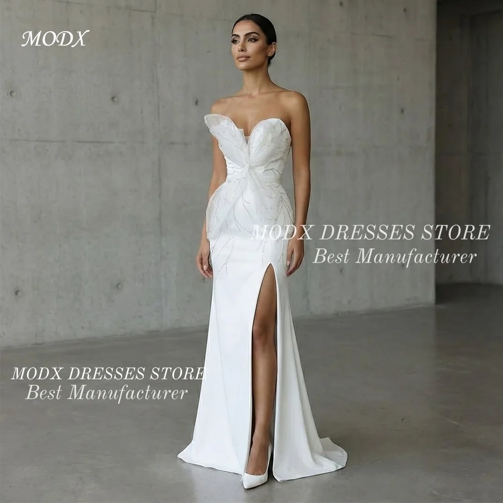 MODX Elegant Sweetheart Butterfly Pattern Mermaid Wedding Dress High Slit Bridal Gown Floor Length 2026 Women Customized
