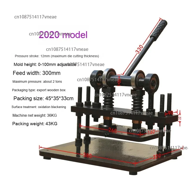 360*220MM Small Manual Flat Press Die Cutting Machine Leather Sample Shaped Blank Cutting Production Machinery Cut Insoles