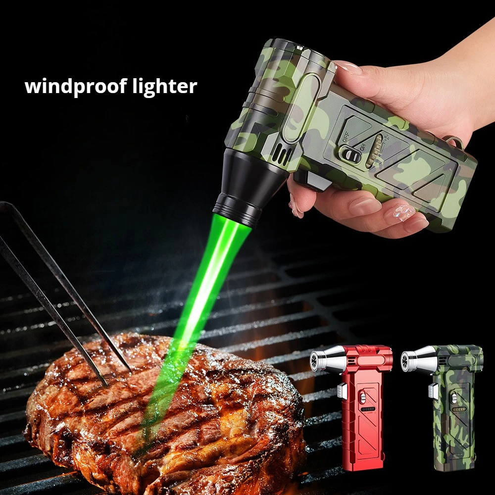 

Camouflage High-Temp Torch Lighter, Windproof Jet Flame Butane Torch, Refillable Igniter for Outdoor BBQ, Camping, Moxibustion