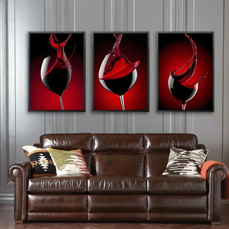 Abstract Red Wine Dancing Poster And Print Canvas Painting Modern Wall Art For Bar Living Room Home Decor Cuadros Gift