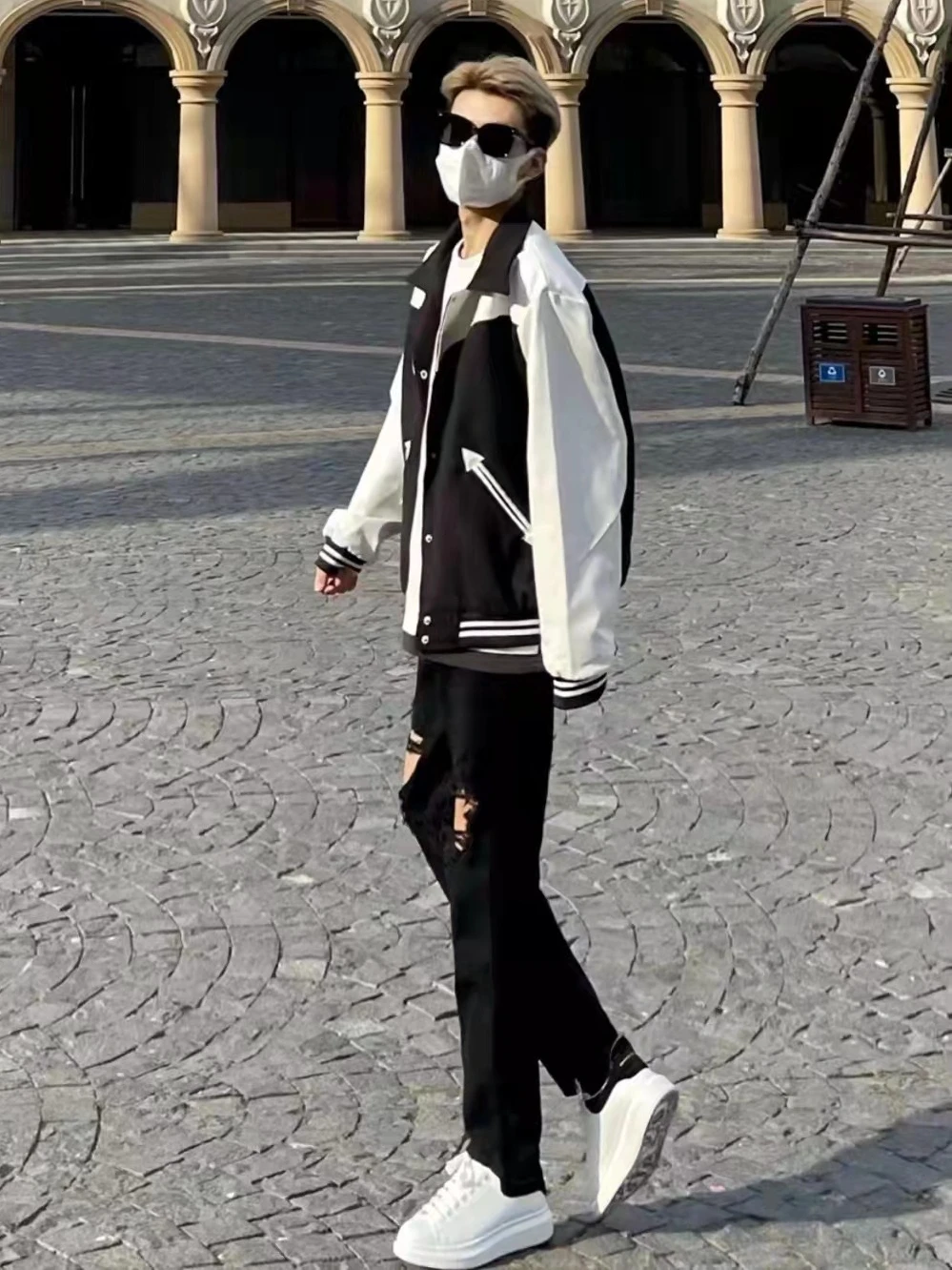 Pantalones vaqueros de moda con agujeros para hombre y mujer, pantalón largo informal Retro americano, mezcla de algodón y poliéster, calidez para todas las estaciones