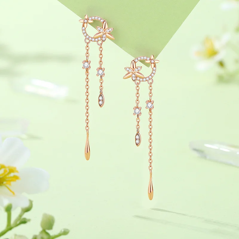 Thaya S925 Sterling Silver Flower Women Earring Real Gold Plated Elegant Dangle Earring for Women Accessories Brand Fine Jewelry 5