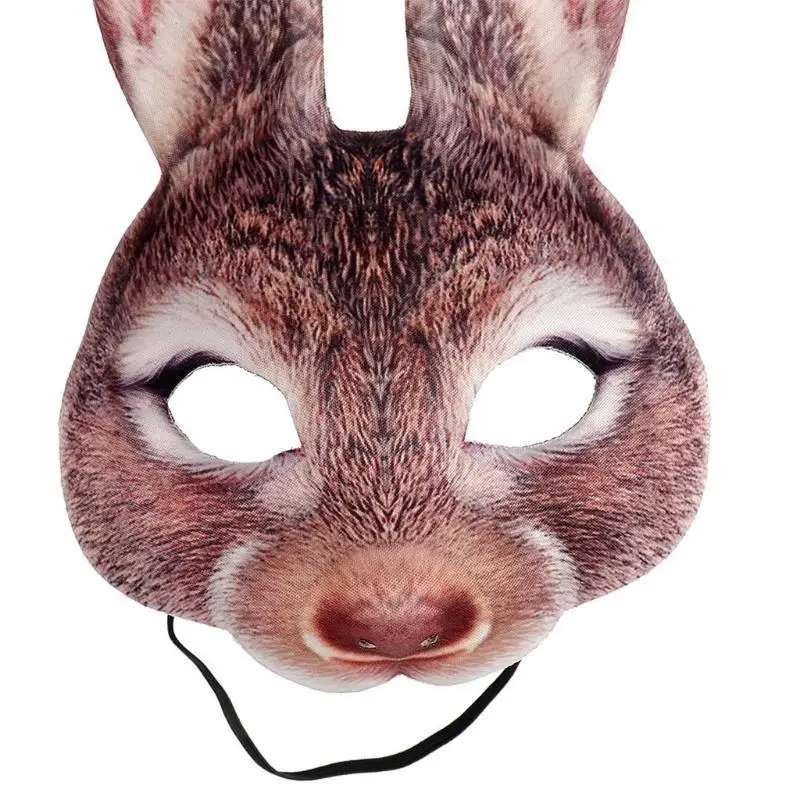 39BD Cosplay Bunny Masks Masquerade Party Ball Easter Bunny Mask Half Face Mask