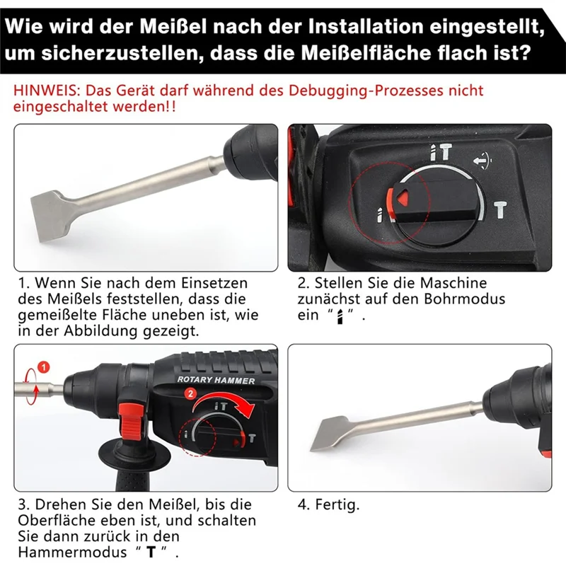 ABGG-SDS Plus Chisel Set(6-Piece), Tile Chisel Spade Chisel Drill Hammer Chisel Set For Masonry For Concrete, Tiling, Tile Adhes