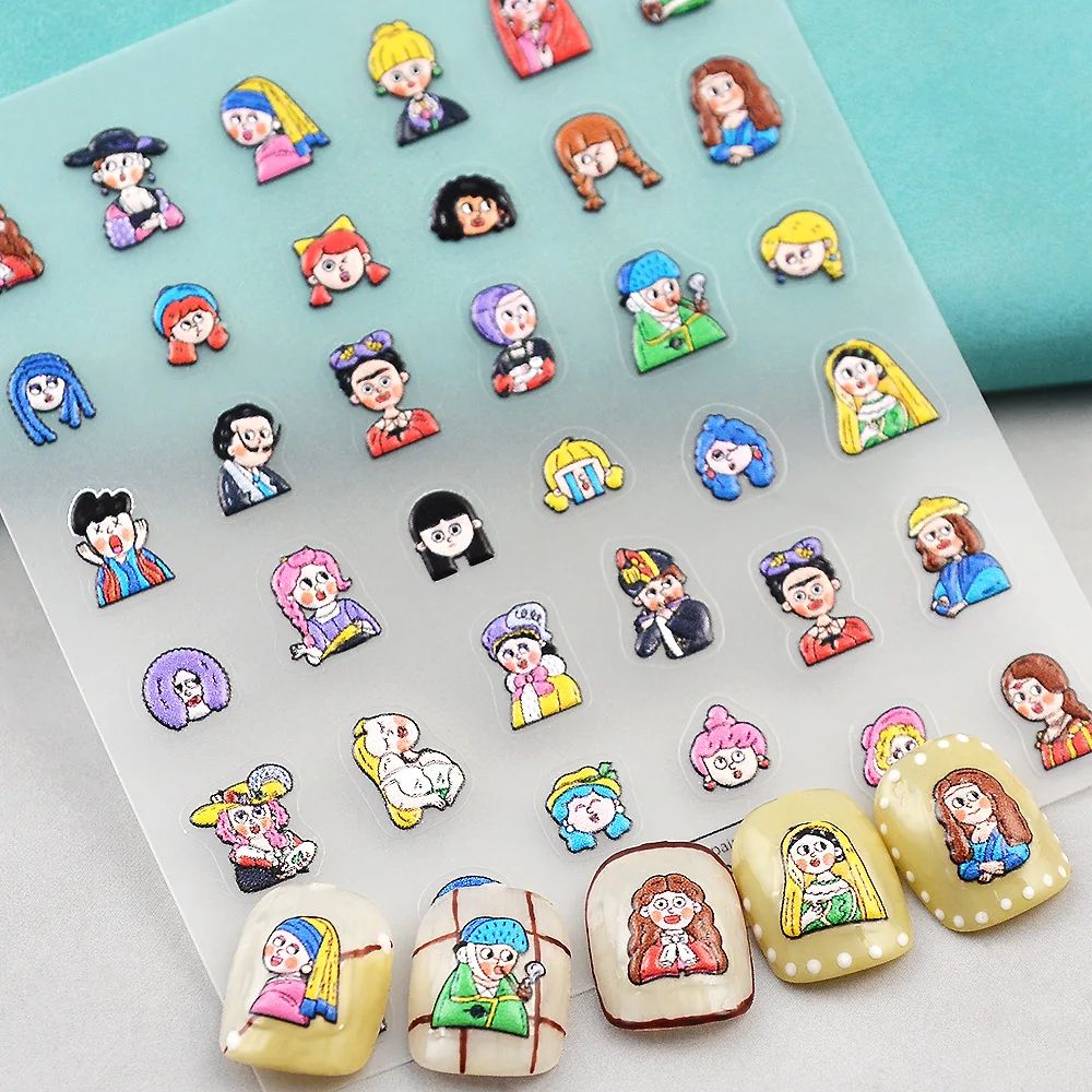 1PCS Cartoon Disney Princess 5D Nail Sticker Nail Art Decoration Anime Toy Story Winnie the Pooh Sticker Nail Art Supplies