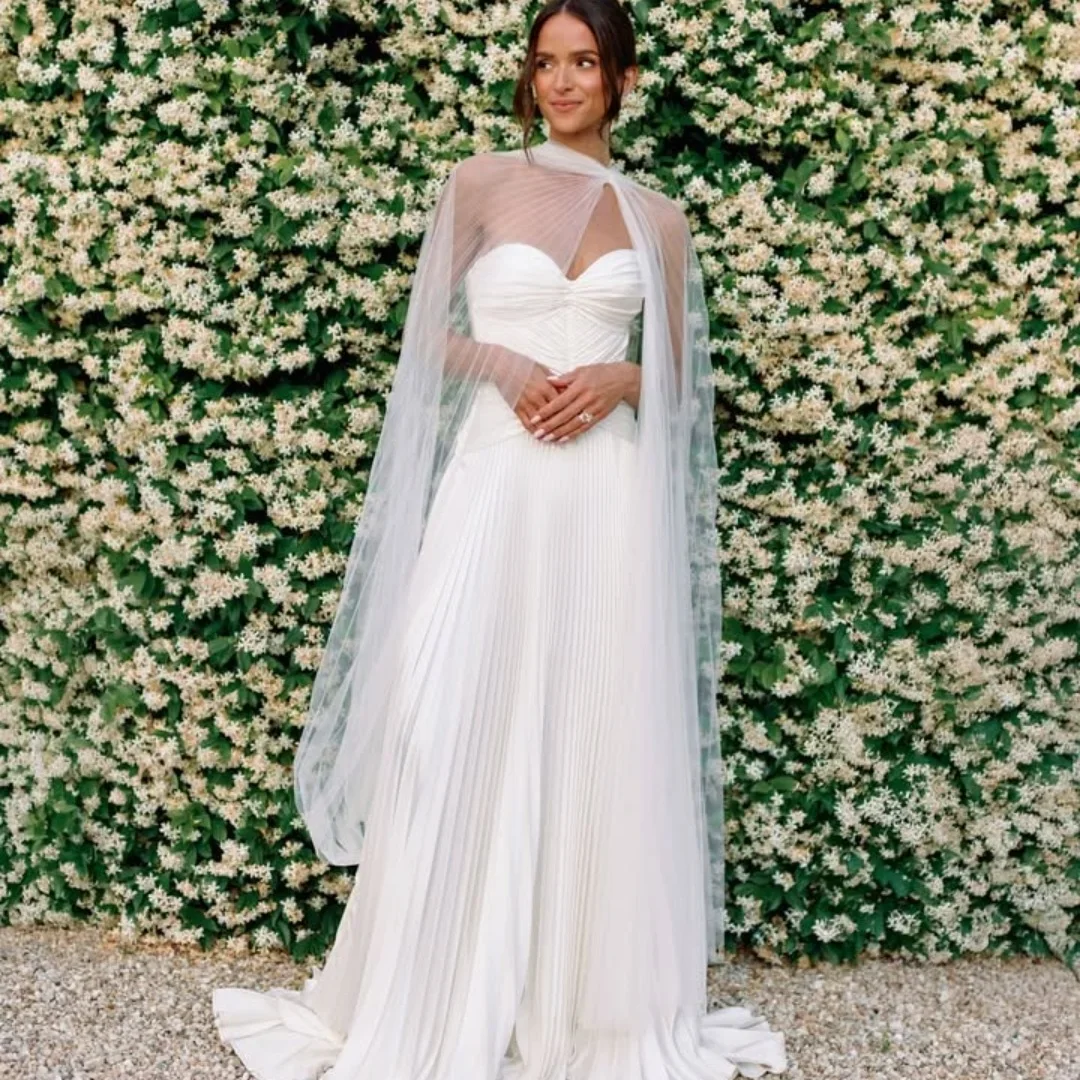 

Customized White Strapless Backless Sleeveless Prom Dresses Veil Floor-Length vestidos de festa