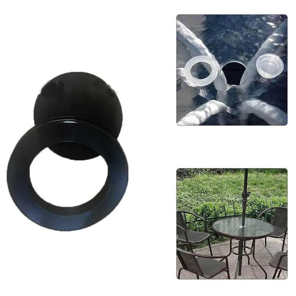 Ring Cap Set Hole Cover 2 Inch Awning Accessories Black Furniture Garden Outdoor Parasol Umbrella Patio Plastic