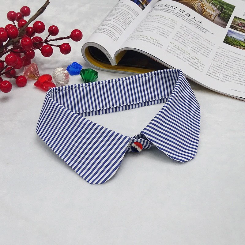 

Half-Shirt Blouse Detachable Cotton Stripes Fake Collars Collar Faux Collar For Women