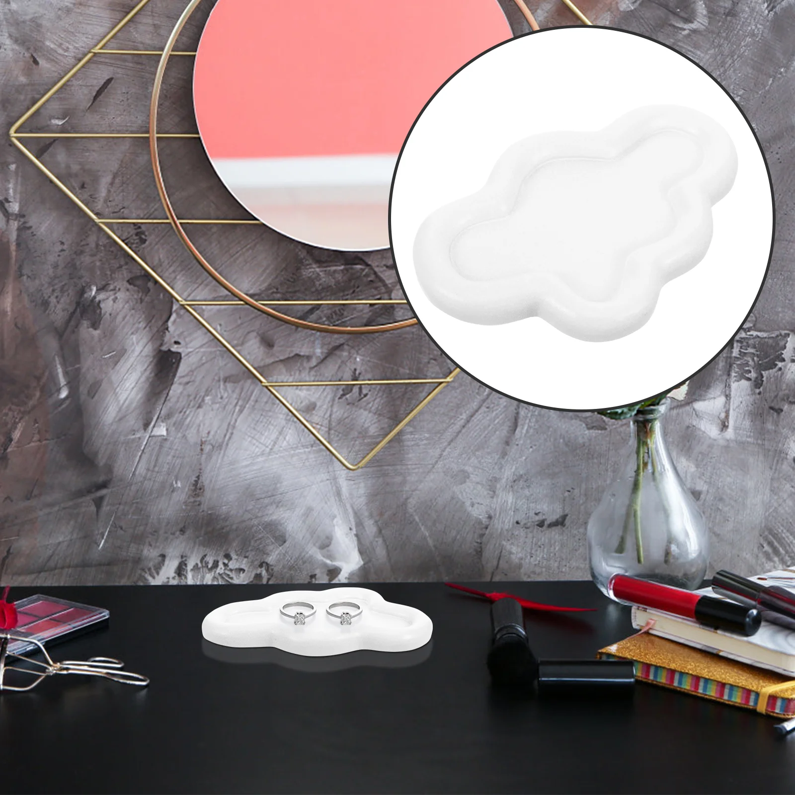 Keys Photography Background Plate (pure White Clouds) Ring Dish For Jewelry The Bedroom Earring Trinkets