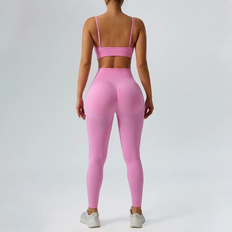 

New! Women's Seamless Knit Yoga Sets 2025 - 4 Way Stretch High Waist Tummy Control Workout Outfit | Lounge to Gym