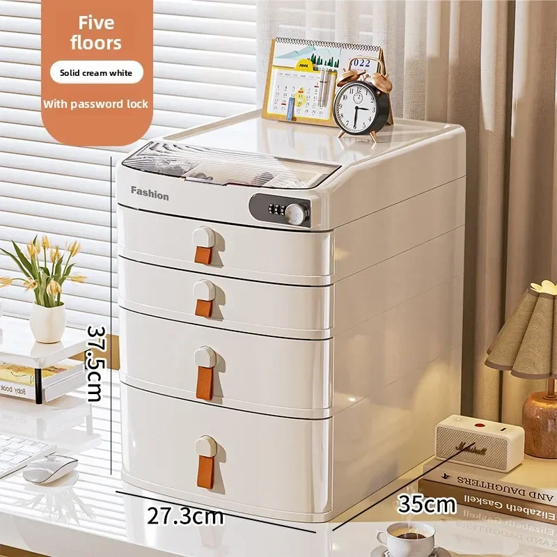 Exquisite Multi-functional Drawer Desktop Code Cabinet Bedroom Valuables Storage Box Privacy Document Storage Cabinet