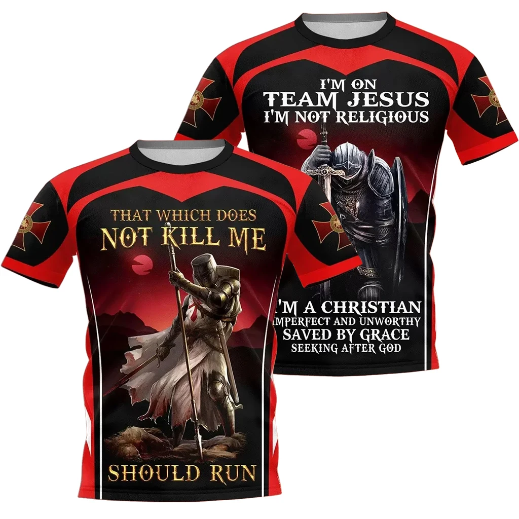 

New Quick Drying Breathable 3D Templar Printed T-shirt Adult/Children's Short Sleeved Clothing Outdoor Sports Motorcycle Top