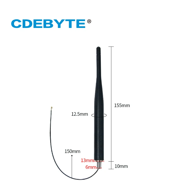 2 Stuks 868Mhz Antenne 3dBi Rubberen Staaf IPEX-1 High Gain Voor Apparatuur Kast Logistieke Vloot Objectbeveiliging TX868-JZLW-15