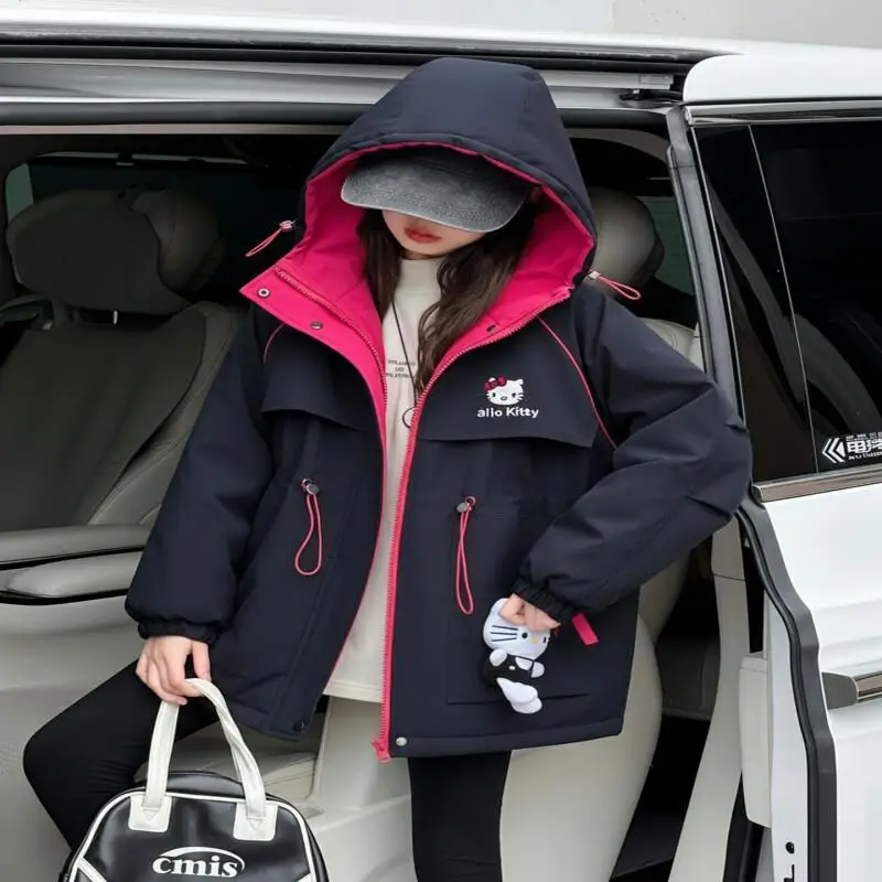 

Sanrio Hello Kitty Kawaii Y2k Детская одежда в стиле аниме Детский джемпер с мехом для девочек Детская одежда Верхняя одежда для маленьких мальчиков для мальчиков