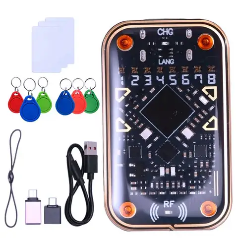 [NEW A09R!】 카멜레온 V2.0 125Khz 13.56Mhz RFID 스마트 칩 리더 에뮬레이터+ 9PCS UID/CUID 키체인 카드 디코더 NFC 복제기